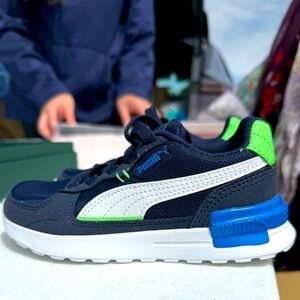 Puma Blue and Green Sneakers with Modern Comfort